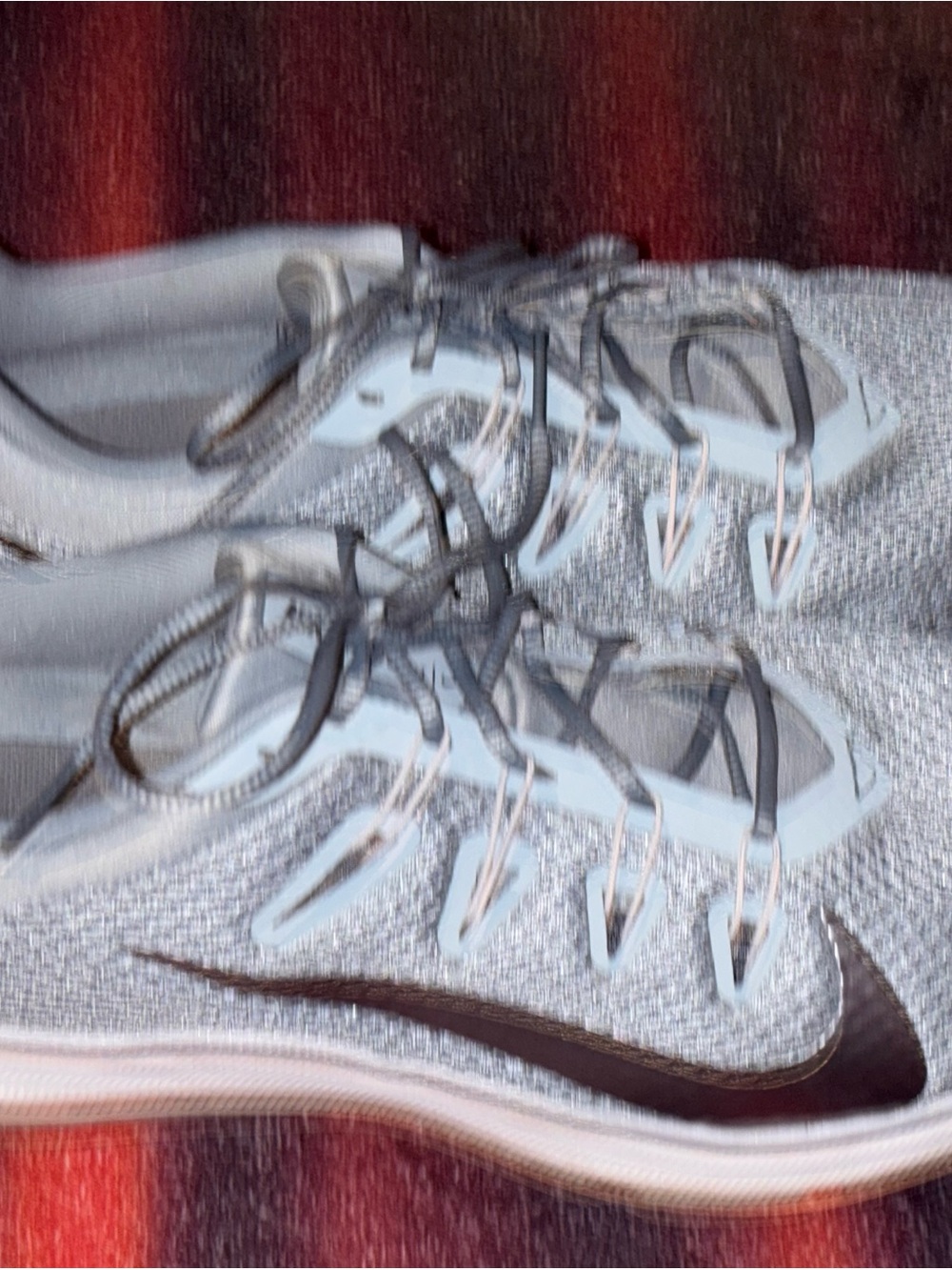Nike Women's Gray and White Athletic Running Sneakers